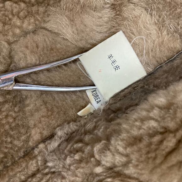 Genuine Shearling Sheepskin Patchwork Penny Lane Leather Coat - Picture 11 of 16